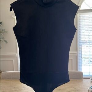 Black Suede Sleeveless Bodysuit
